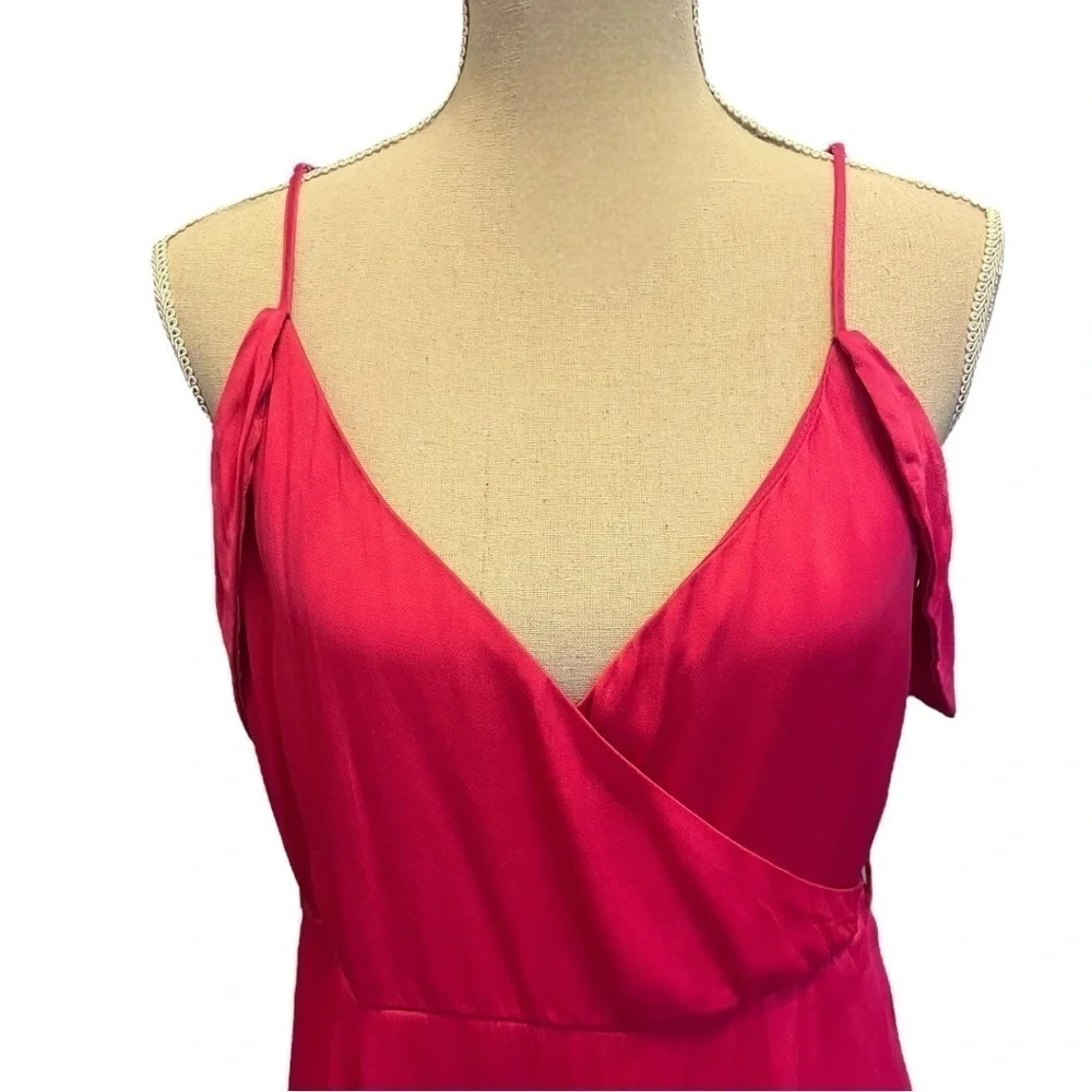 Bardot Leah Satin Off-The-Shoulder Maxi Wrap Dress - Picture 4 of 15